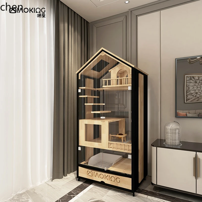 LXC Cat Villa Solid Wood Household Cabinet Glass Cage Large Free Space Panoramic Transparent
LXC Cat Villa Solid Wood Household Cabinet Glass Cage Large Free Space Panoramic Transparent