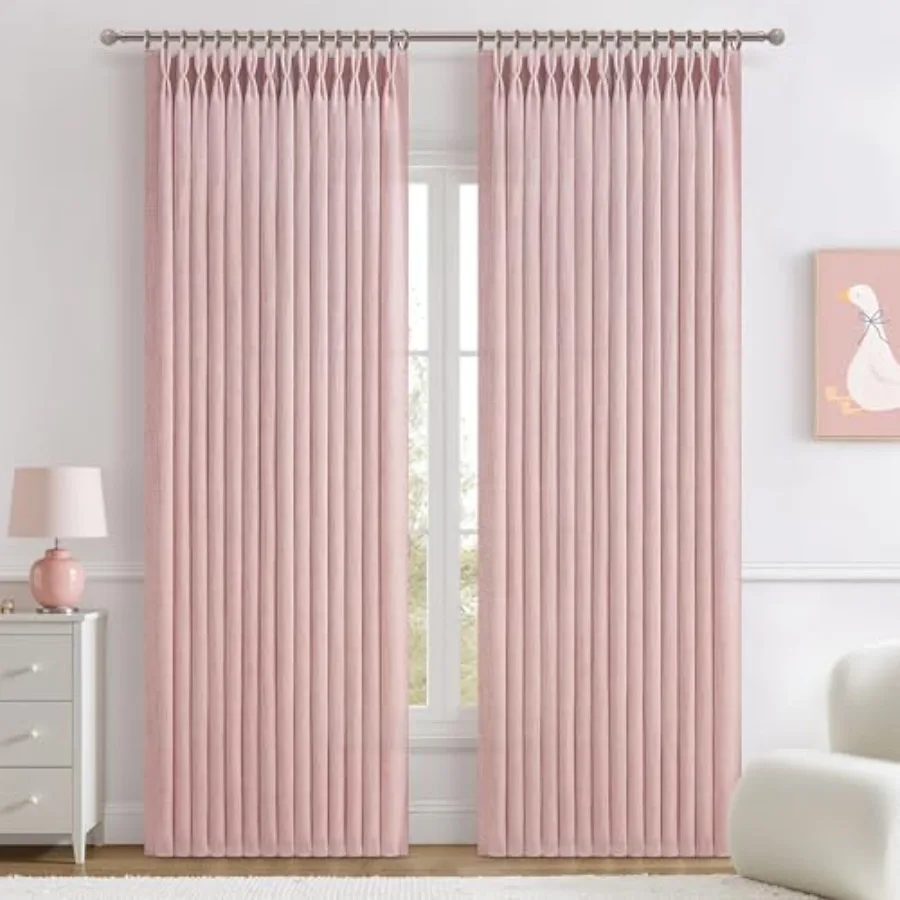 Cute Memory Trained Pinch Pleated Curtains 84 Inch Length 2 Panels Set for Girl Room Nursery, Blend Light-Pink Princess Semi Sh
Cute Memory Trained Pinch Pleated Curtains 84 Inch Length 2 Panels Set for Girl Room Nursery, Blend Light-Pink Princess Semi Sh