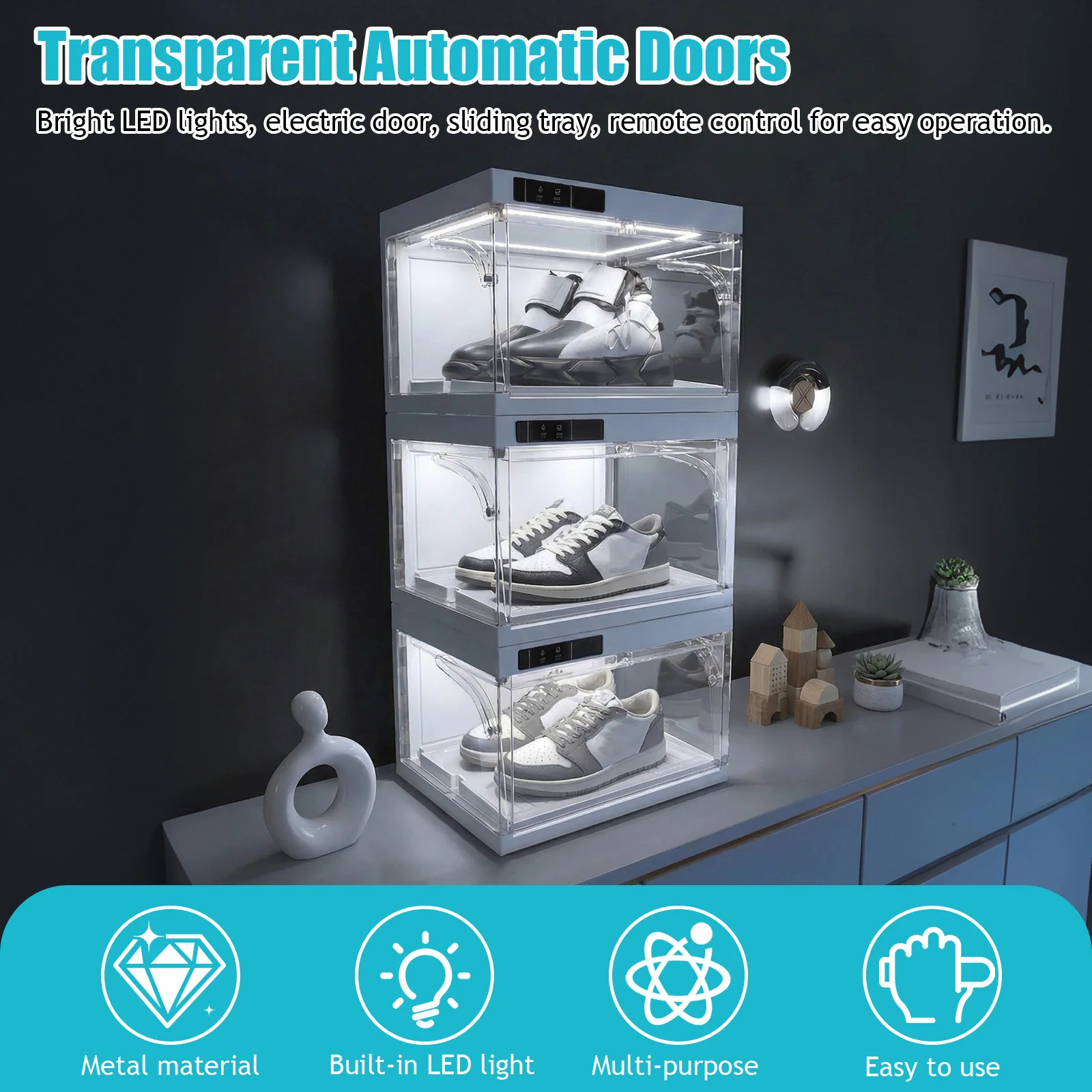 Умный прозрачный пластиковый штабелируемый бокс для хранения обуви с автоматическим открыванием крышки для любителей кроссовок
Умный прозрачный пластиковый штабелируемый бокс для хранения обуви с автоматическим открыванием крышки для любителей кроссовок