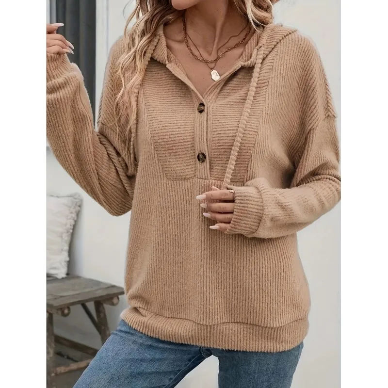 Women's Sweatshirt New Casual Long Sleeve Half Open Collar Draw Rope Pure Color Hoodie 2025 Autumn Winter Women Clothing
Women's Sweatshirt New Casual Long Sleeve Half Open Collar Draw Rope Pure Color Hoodie 2025 Autumn Winter Women Clothing