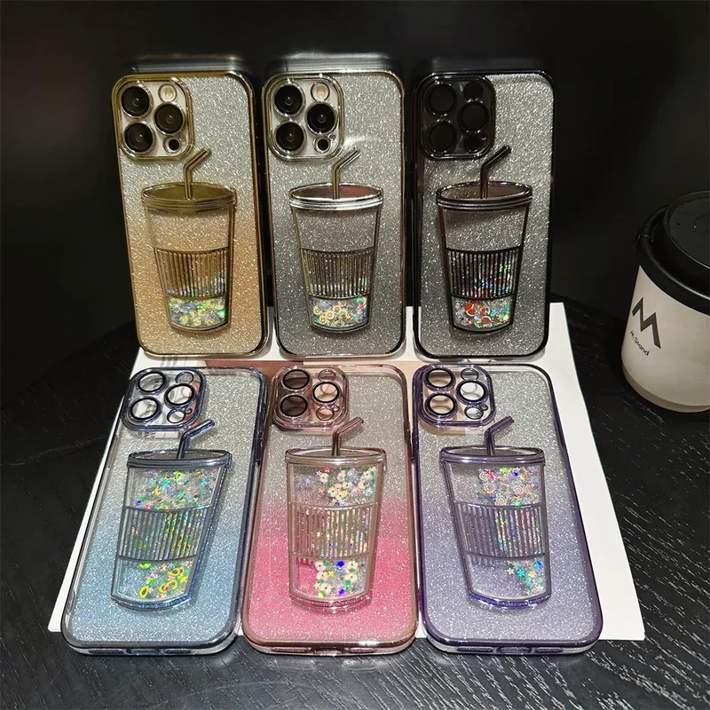 3D Cup Quicksand Glitter Case for iPhone 16 Pro Max 11 12 13 14 15 Pro Bling Gradient Clear Plating Bumper Soft Cover
3D Cup Quicksand Glitter Case for iPhone 16 Pro Max 11 12 13 14 15 Pro Bling Gradient Clear Plating Bumper Soft Cover