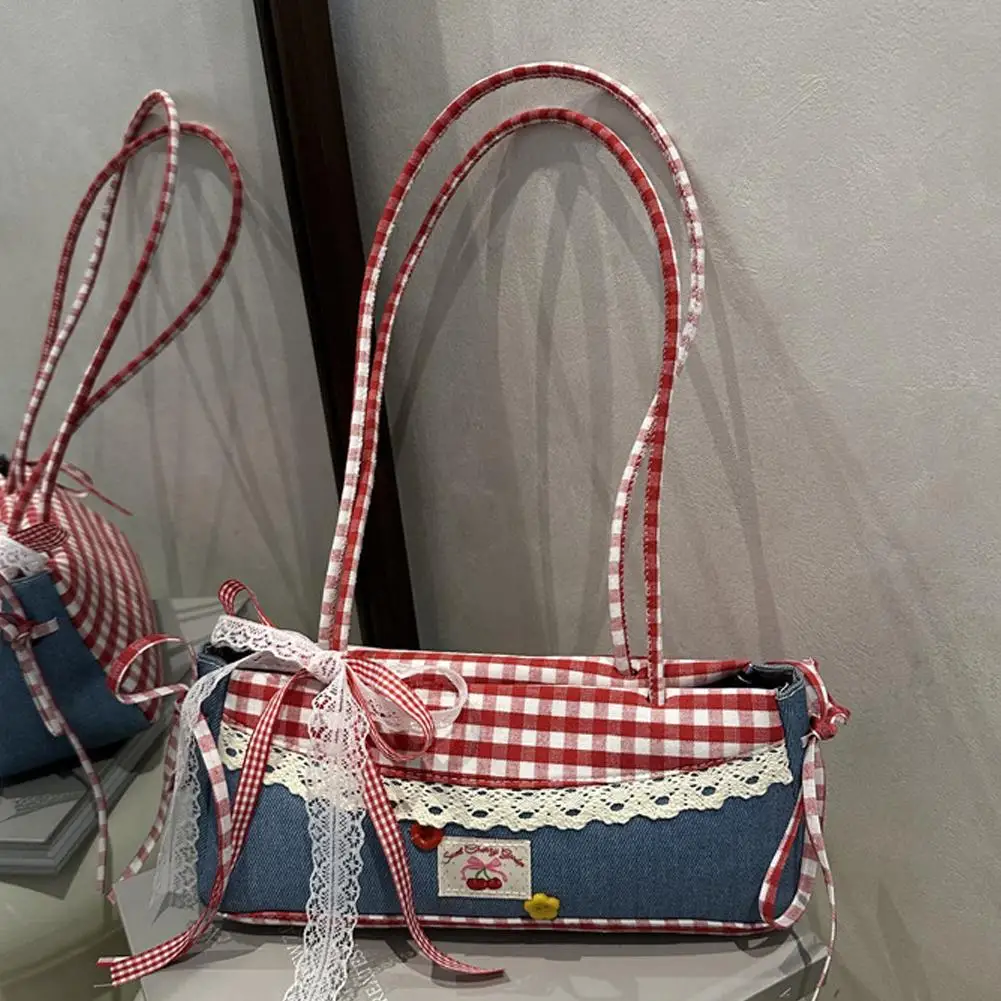 Versatile Jean Fabric Female Tote Sweet Lace Bow Cute Women's Daily Commuter Shoulder Bag Female Square Handbags Tote
Versatile Jean Fabric Female Tote Sweet Lace Bow Cute Women's Daily Commuter Shoulder Bag Female Square Handbags Tote