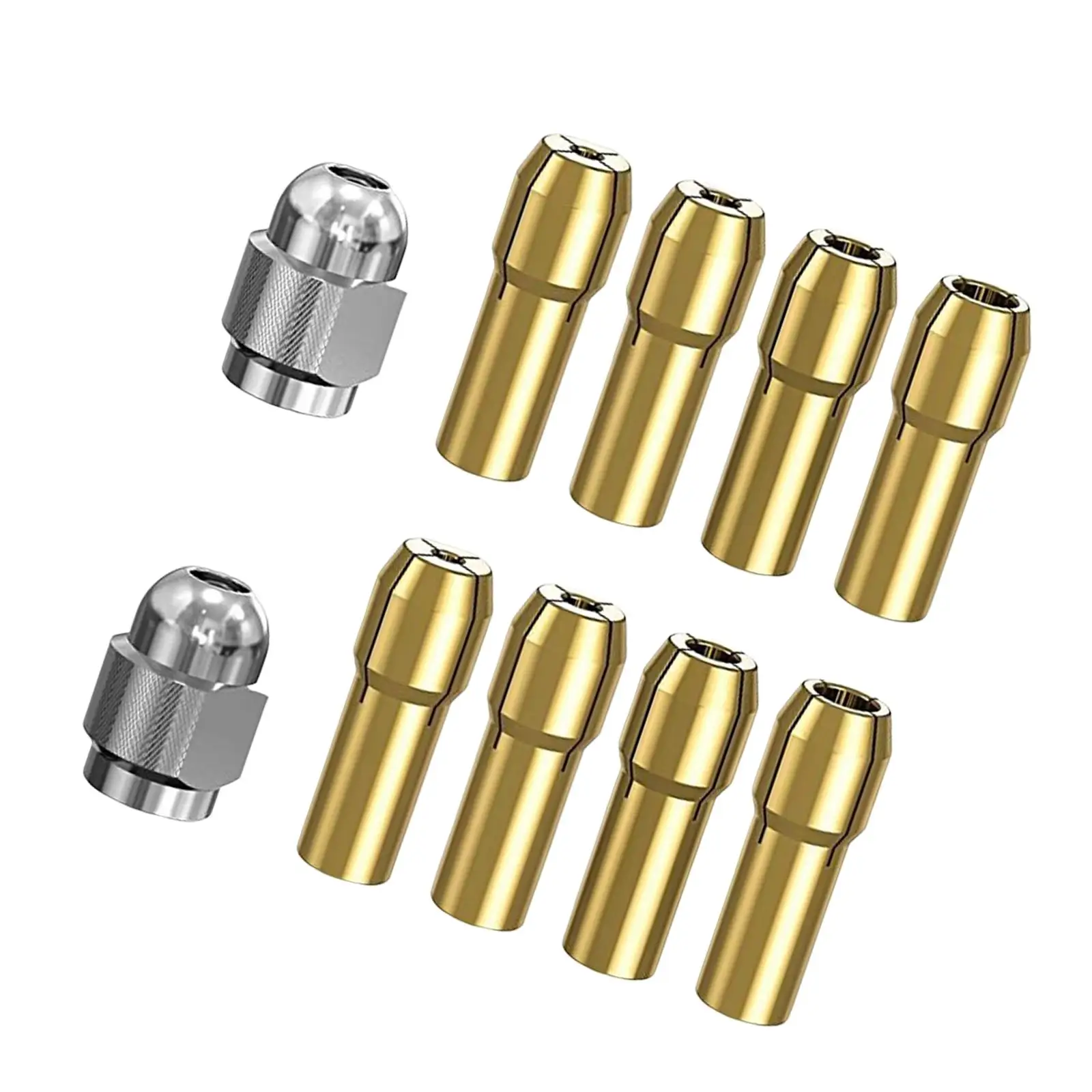 10 Pieces 4485 Brass Collet Set Rotary Tool Accessory ,0.8mm, 1.2mm, 1.5mm, 1.8mm, 2.0mm, 2.4mm, 3.0mm, 3.2mm Quick Change
10 Pieces 4485 Brass Collet Set Rotary Tool Accessory ,0.8mm, 1.2mm, 1.5mm, 1.8mm, 2.0mm, 2.4mm, 3.0mm, 3.2mm Quick Change