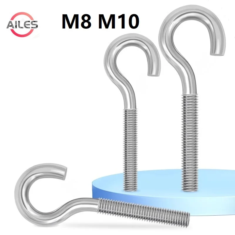 304 Stainless Steel Hook Screws M8 M10 C Shape Eyebolt Ring Hook Screws 20mm 30mm 60mm100mm 110mm 120mm 130mm 140mm 150mm Length
304 Stainless Steel Hook Screws M8 M10 C Shape Eyebolt Ring Hook Screws 20mm 30mm 60mm100mm 110mm 120mm 130mm 140mm 150mm Length