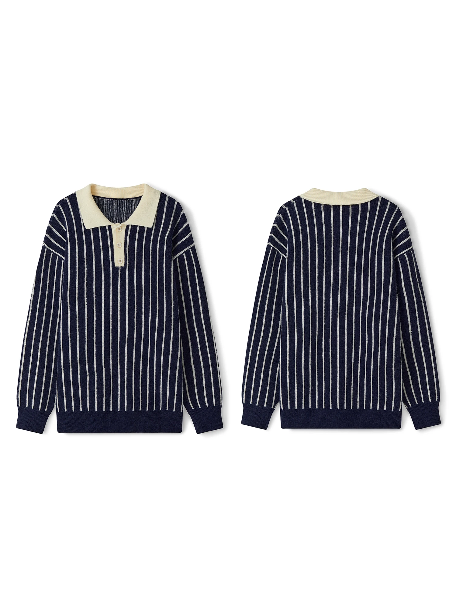 Женский свитер в полоску большого размера с воротником на пуговицах и длинными рукавами — уютный пуловер для зимней и осенней моды
Женский свитер в полоску большого размера с воротником на пуговицах и длинными рукавами — уютный пуловер для зимней и осенней моды