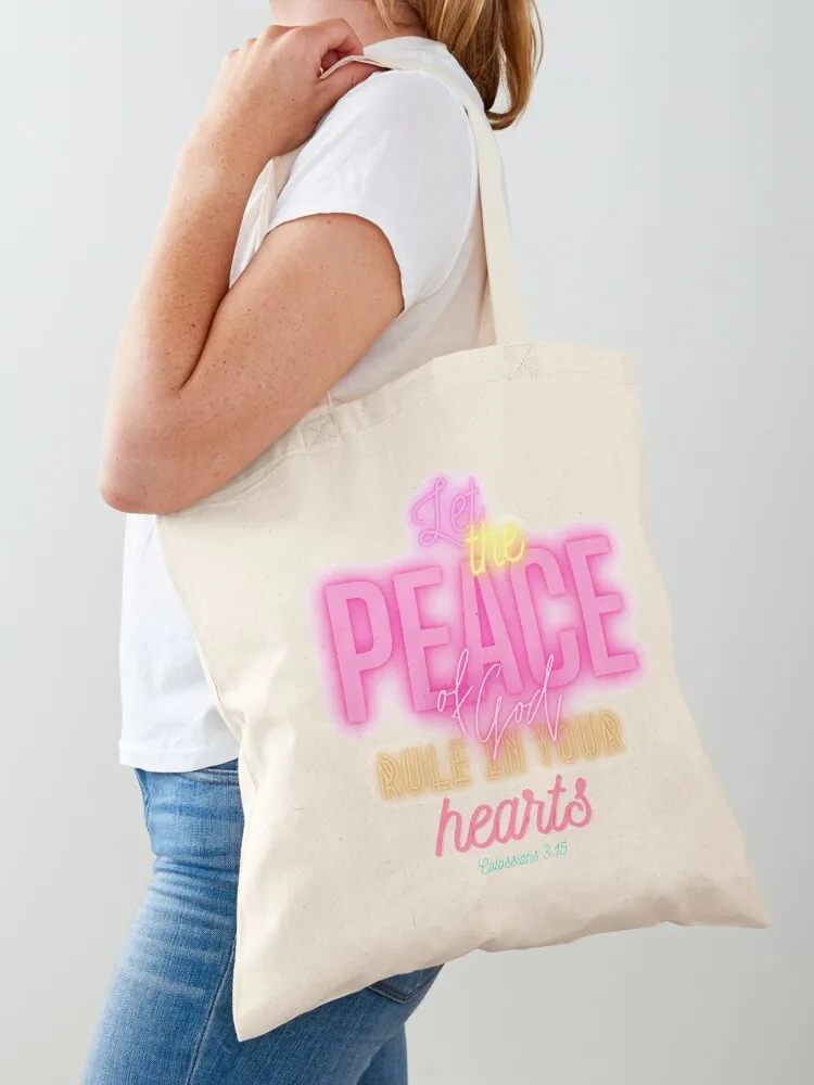 Peace of God Pink Neon Tote Bag custom canvas bag Large bags for women reusable shopping bags
Peace of God Pink Neon Tote Bag custom canvas bag Large bags for women reusable shopping bags