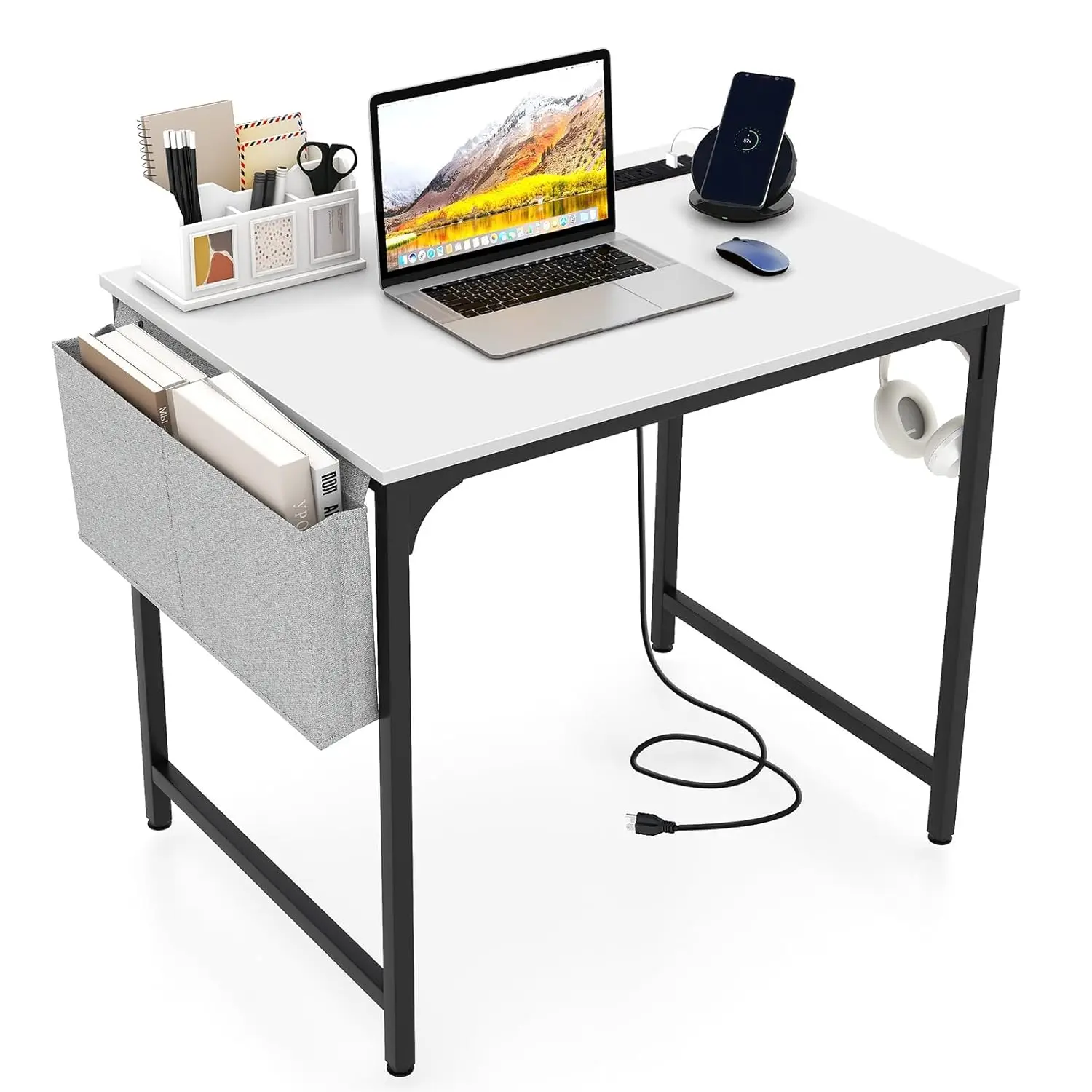 32in Desk w/ Charging Station, Storage Bag & Headphone Hook, Home Office Gaming, Customized
32in Desk w/ Charging Station, Storage Bag & Headphone Hook, Home Office Gaming, Customized