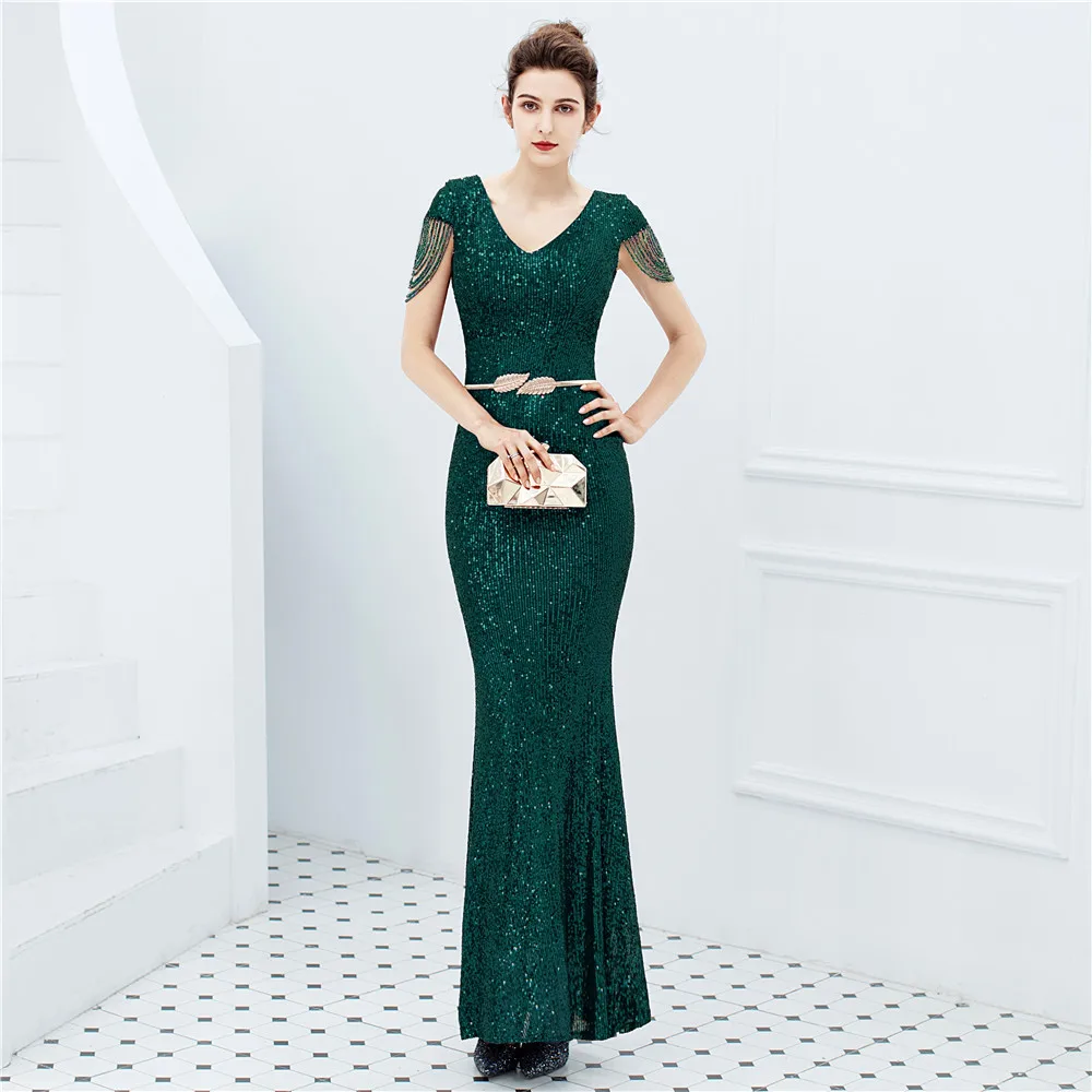 Elegant Green Long Evening Dress Plus Size Sequined Mermaid Formal Occasion Gowns For Women 2023 Wholesale Wedding Party Dresses
Elegant Green Long Evening Dress Plus Size Sequined Mermaid Formal Occasion Gowns For Women 2023 Wholesale Wedding Party Dresses