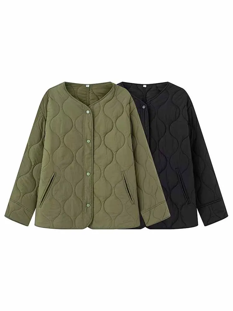 HH Woman Winter Fashion Long Sleeves Round Neck Slits Loose Single Breasted Cotton Coat Female Casual Comfortable Warm Jacket
HH Woman Winter Fashion Long Sleeves Round Neck Slits Loose Single Breasted Cotton Coat Female Casual Comfortable Warm Jacket