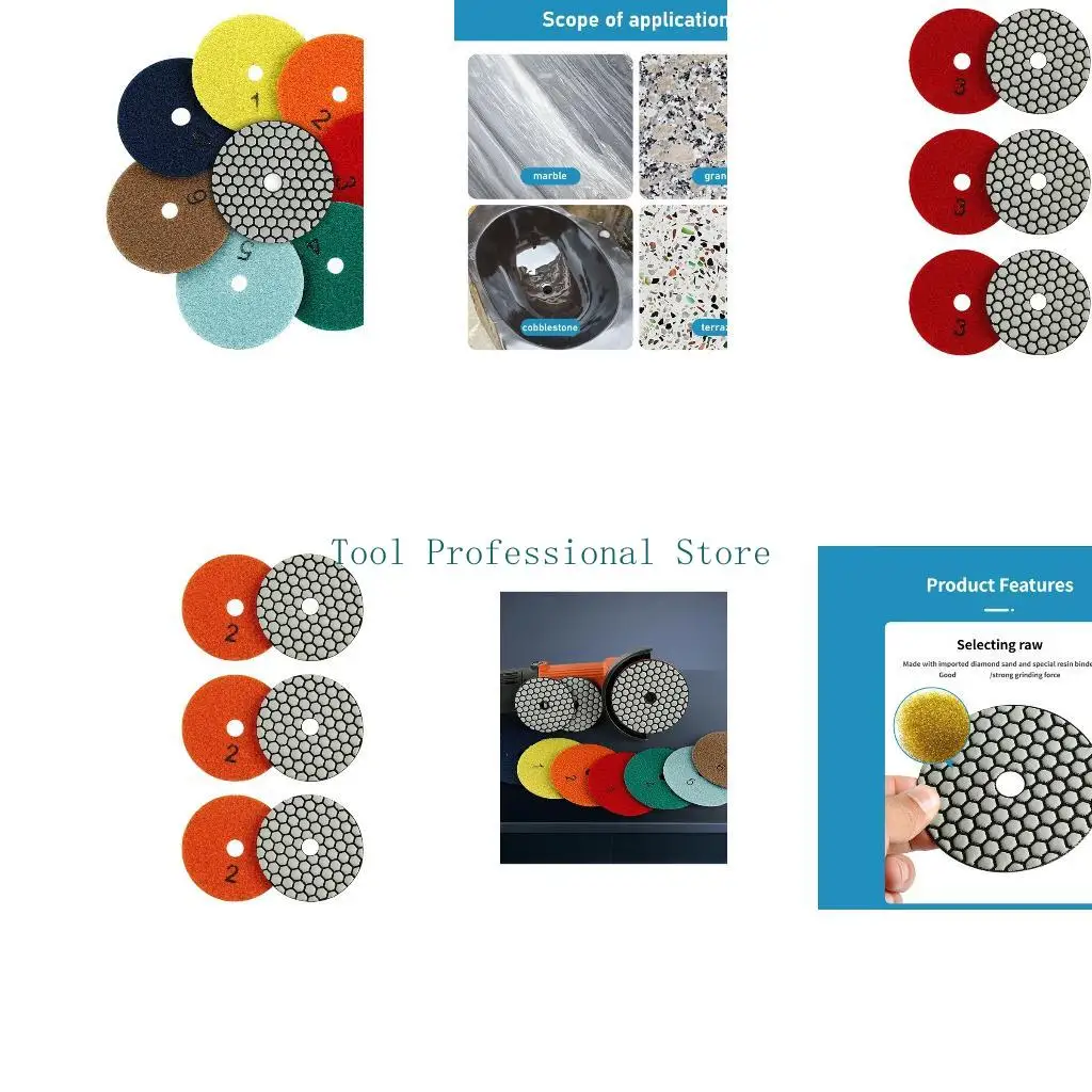 57QF Resin Bonds Diamonds Polishing Pads 80mm 6 Pieces Set Stone Surfaces Grinding Discs For Concrete Terrazzo And Pebbles
57QF Resin Bonds Diamonds Polishing Pads 80mm 6 Pieces Set Stone Surfaces Grinding Discs For Concrete Terrazzo And Pebbles