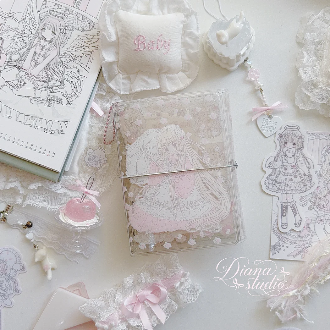 Kawaii Cute Girl M5 Three Fold Loose Leaf Notebook Color Page Floral Journal with Binding Strap M5 다이어리
Kawaii Cute Girl M5 Three Fold Loose Leaf Notebook Color Page Floral Journal with Binding Strap M5 다이어리