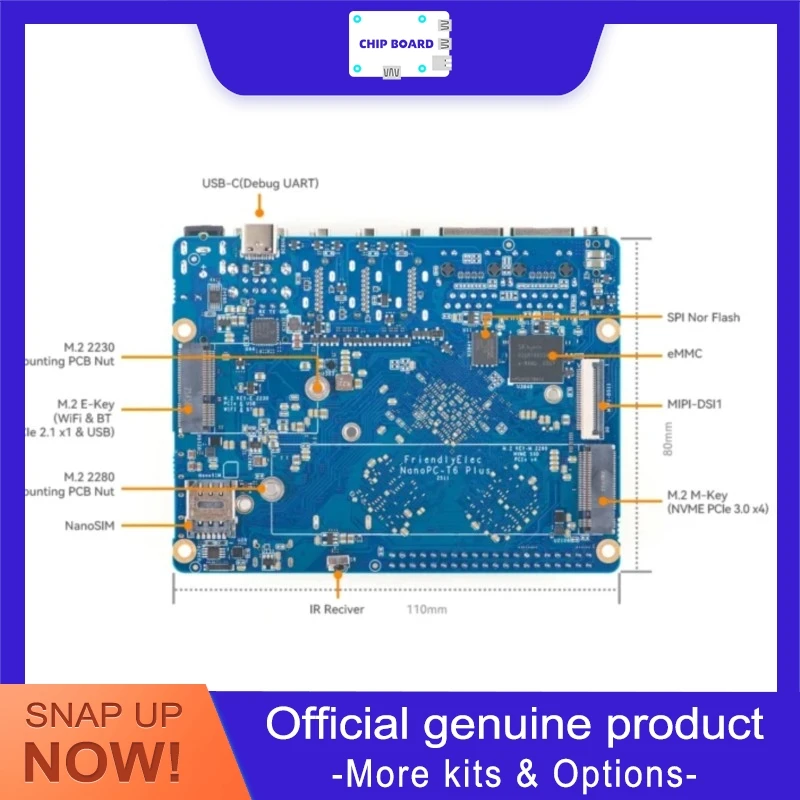 NanoPC-T6 Plus RK3588 SBC Using LPDDR5 Memory up to 32GB
NanoPC-T6 Plus RK3588 SBC Using LPDDR5 Memory up to 32GB
