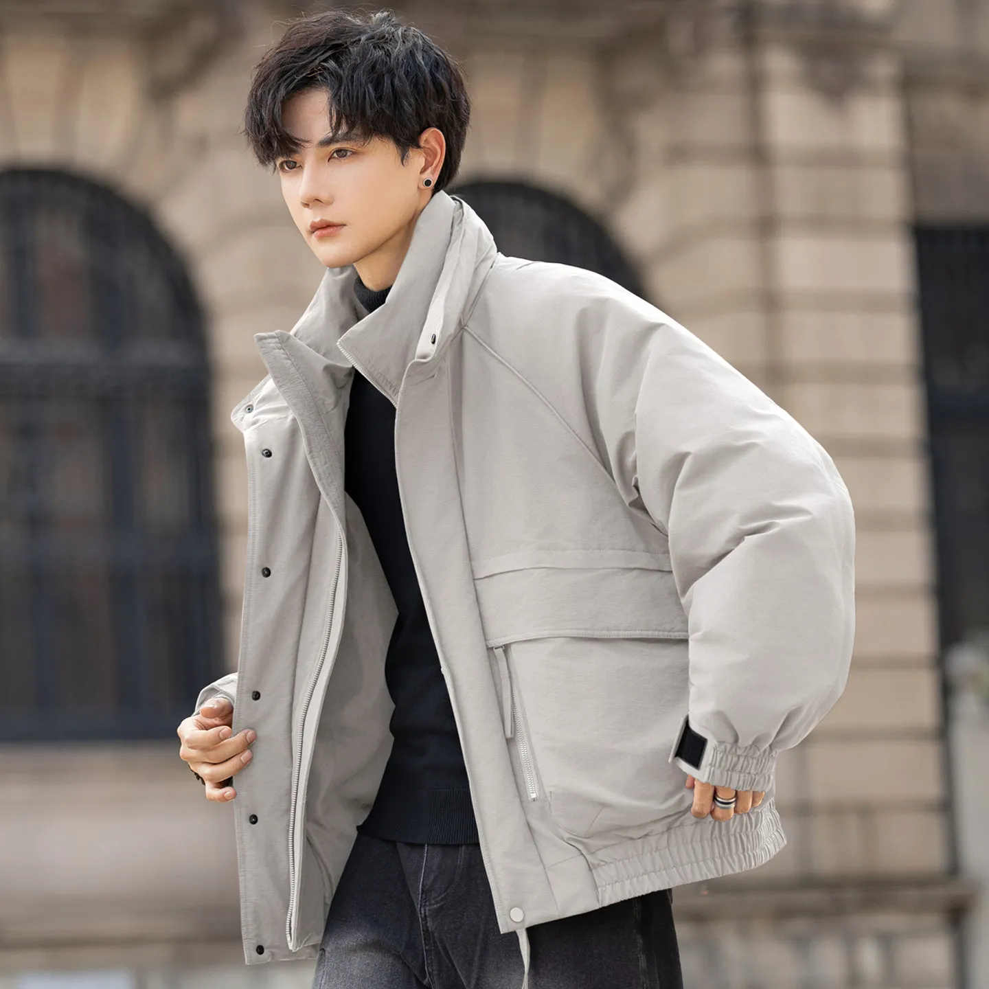 Men's Stand Collar Lightweight Padded Jaet Fake Two-Piece Sle New Faion 90 White Du down ort Cotton Winter Thiened
Men's Stand Collar Lightweight Padded Jaet Fake Two-Piece Sle New Faion 90 White Du down ort Cotton Winter Thiened