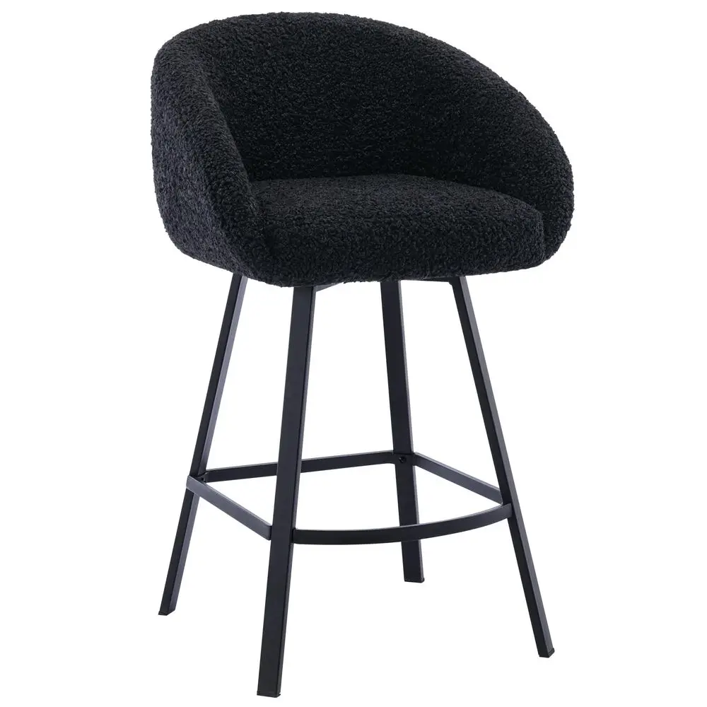 Swivel Counter Height Stool, Modern Single Bar Stool for Kitchen Island, 26 Black Sherpa Kitchen Counter Height Chair with Barr
Swivel Counter Height Stool, Modern Single Bar Stool for Kitchen Island, 26 Black Sherpa Kitchen Counter Height Chair with Barr