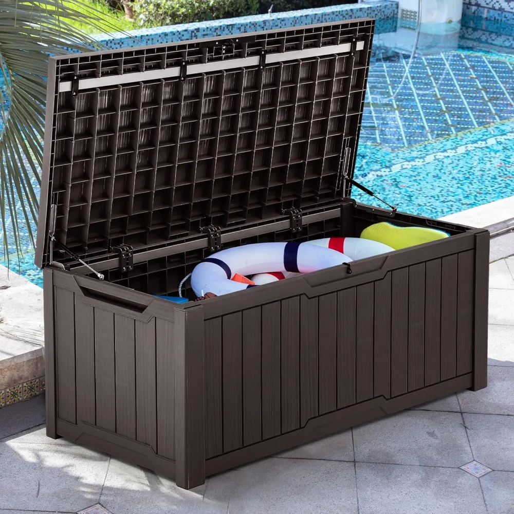 120 Gallon Large Deck Box, Resin Outdoor Storage Box for Outdoor Pillows, Garden Tools and Pool Supplies, Waterproof
120 Gallon Large Deck Box, Resin Outdoor Storage Box for Outdoor Pillows, Garden Tools and Pool Supplies, Waterproof