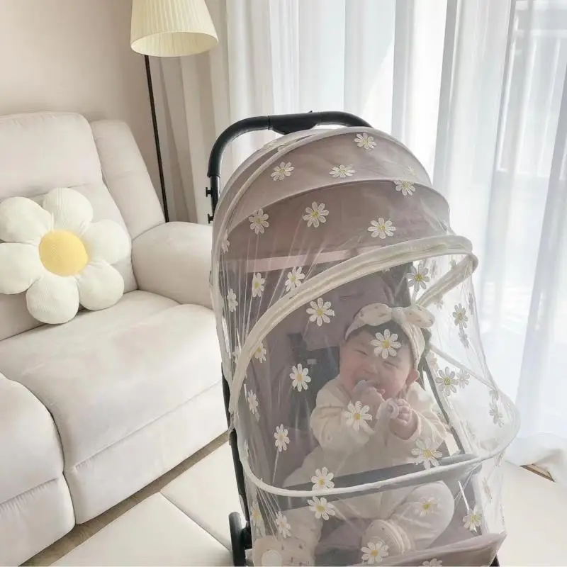 Baby Stroller Mosquito Net Full Cover Summer Breathable Mosquito Cover Daisy Embroidery Gauze Sunshade Stroller Accessories
Baby Stroller Mosquito Net Full Cover Summer Breathable Mosquito Cover Daisy Embroidery Gauze Sunshade Stroller Accessories