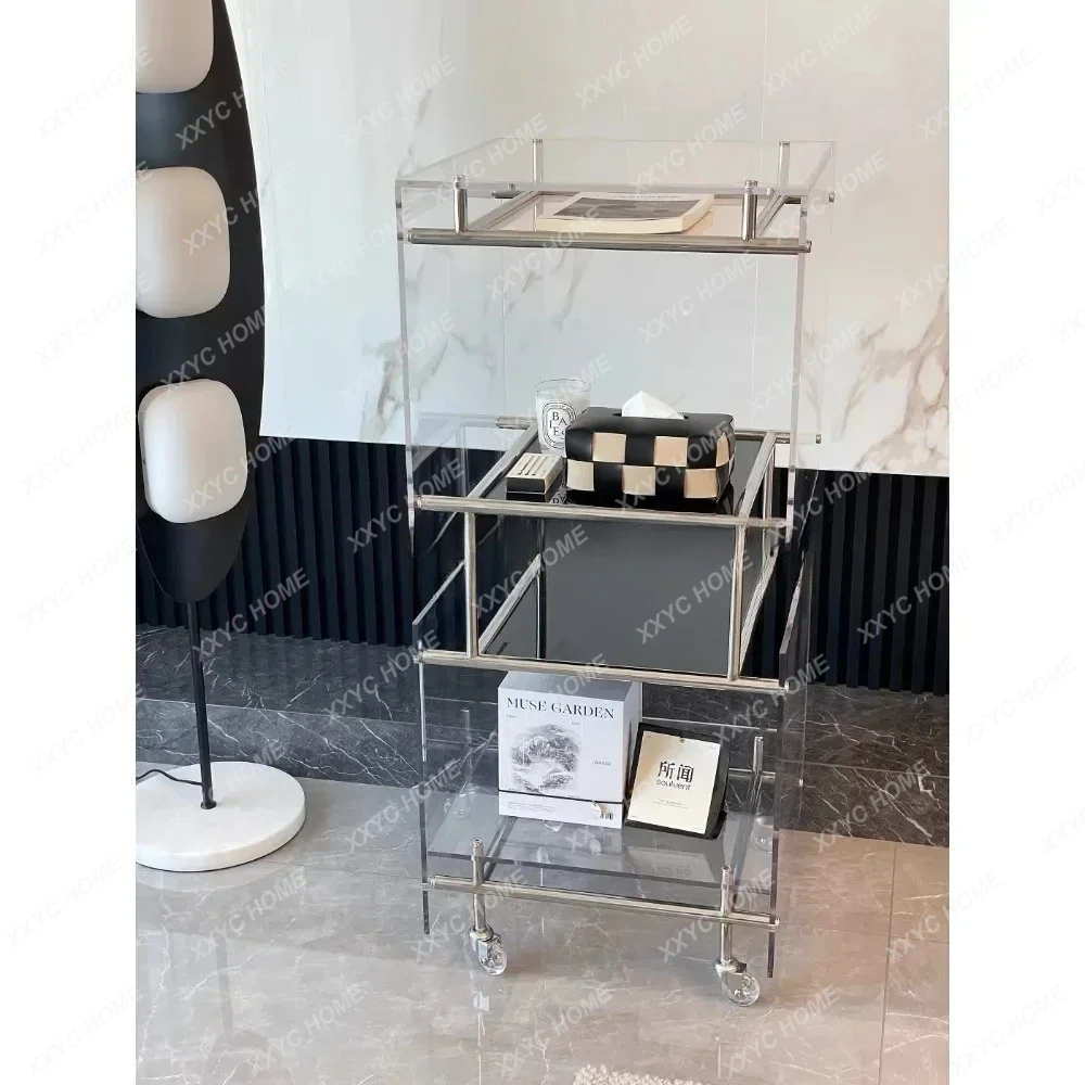 Stainless steel acrylic removable living room rack household multi-layer storage cabinet
Stainless steel acrylic removable living room rack household multi-layer storage cabinet