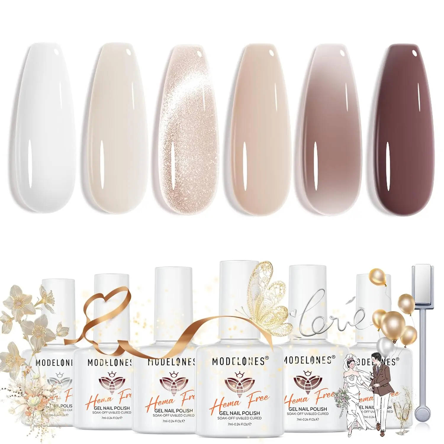 modelones Jelly Gel Nail Polish Set,Cat Eye Gel Polish Nude Brown White Jelly Neutral Skin Tone Hema Free 6 Colors
modelones Jelly Gel Nail Polish Set,Cat Eye Gel Polish Nude Brown White Jelly Neutral Skin Tone Hema Free 6 Colors