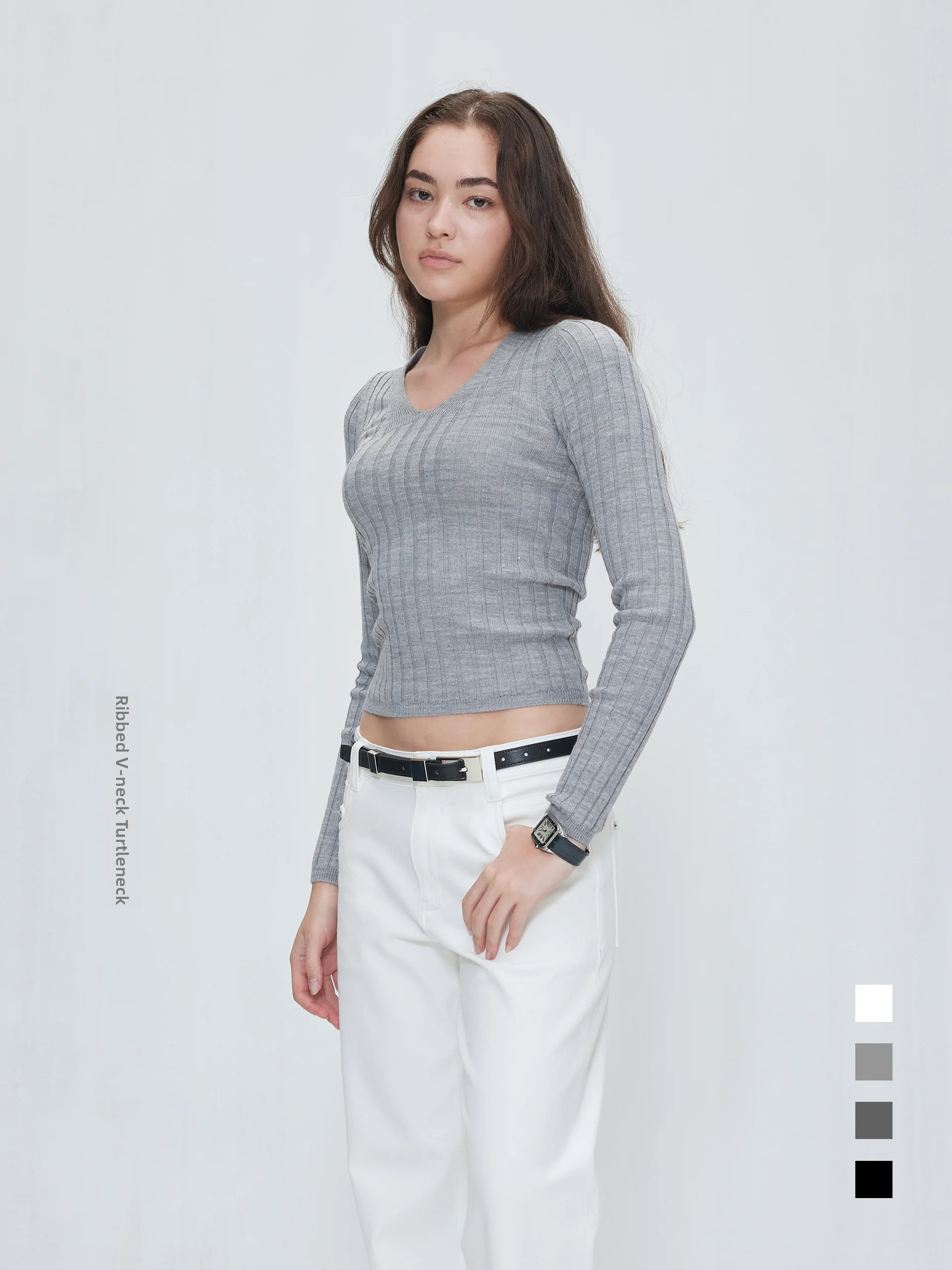 Трикотажная основа Ele с V-образным вырезом, классический универсальный удобный облегающий топ в рубчик в полоску для женщин
Трикотажная основа Ele с V-образным вырезом, классический универсальный удобный облегающий топ в рубчик в полоску для женщин