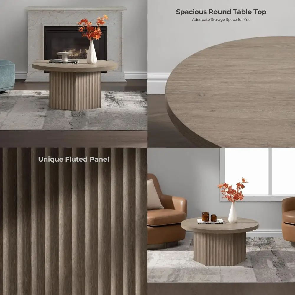 32 Grey Alder Round Coffee Table with Storage for Living Room
32 Grey Alder Round Coffee Table with Storage for Living Room