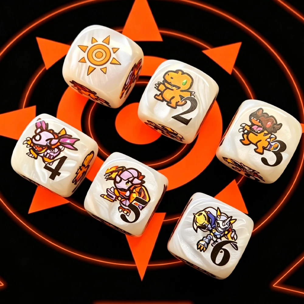 20Mm 2Pcs Diy Self Made Digimon Adventure Greymon Acrylic Dice Dtcg Omegamon Board Game Dice Damage Counter Gift Toys
20Mm 2Pcs Diy Self Made Digimon Adventure Greymon Acrylic Dice Dtcg Omegamon Board Game Dice Damage Counter Gift Toys