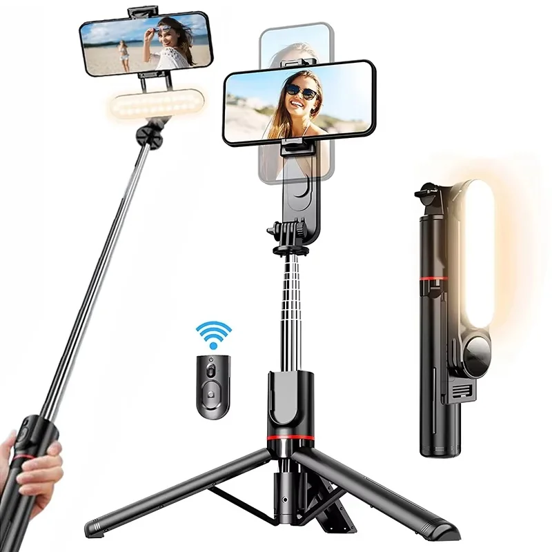 Portable Bluetooth Selfie Stick Tripods With LED Selfie Light Foldable Tripod Stand Wireless Remote For Mobile Phone Shoot Vlog
Portable Bluetooth Selfie Stick Tripods With LED Selfie Light Foldable Tripod Stand Wireless Remote For Mobile Phone Shoot Vlog