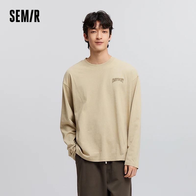 Мужская футболка Semir с длинным рукавом, весна 2024, новый модный топ с буквенным принтом, простой повседневный топ
Мужская футболка Semir с длинным рукавом, весна 2024, новый модный топ с буквенным принтом, простой повседневный топ