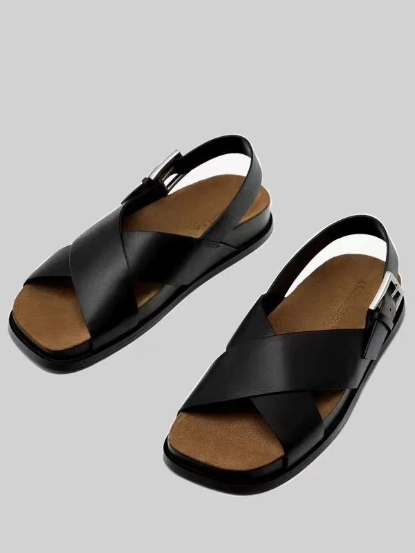 MD Casual Comfortable Women's oes Genuine Leather Cross Strap Sandals Thi Bot Square Head Toe Exposure Comfortable Fla...
MD Casual Comfortable Women's oes Genuine Leather Cross Strap Sandals Thi Bot Square Head Toe Exposure Comfortable Fla...