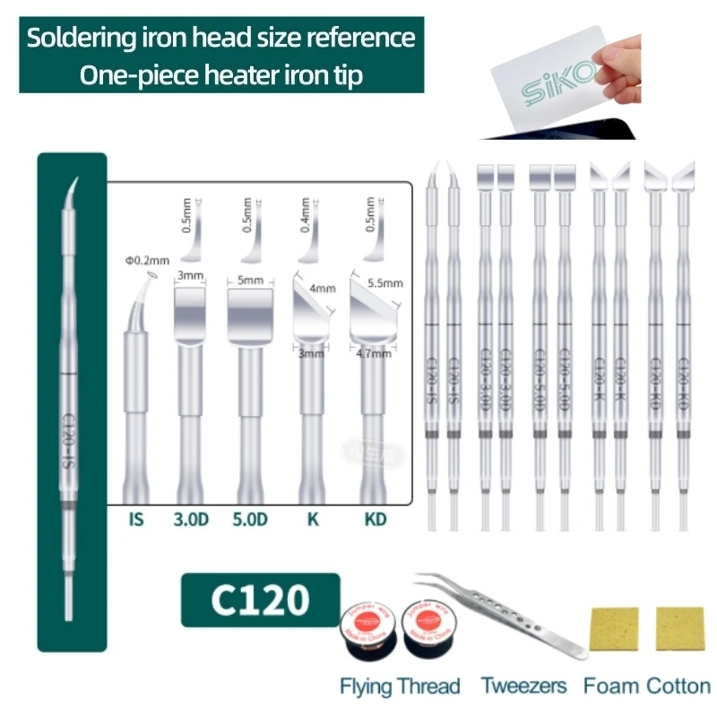 YIHUA 982D-I 2Pcs C120 Soldering Iron Tips with Built-in Heating Core Durable Stainless Steel for Precision Electronic Repair
YIHUA 982D-I 2Pcs C120 Soldering Iron Tips with Built-in Heating Core Durable Stainless Steel for Precision Electronic Repair