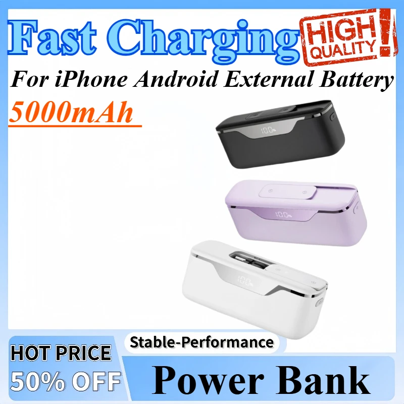 5000mAh Power Bank Compact Portable Charger Pocket Power Bank with Stand Compatible For iPhone Android External Battery 
5000mAh Power Bank Compact Portable Charger Pocket Power Bank with Stand Compatible For iPhone Android External Battery
