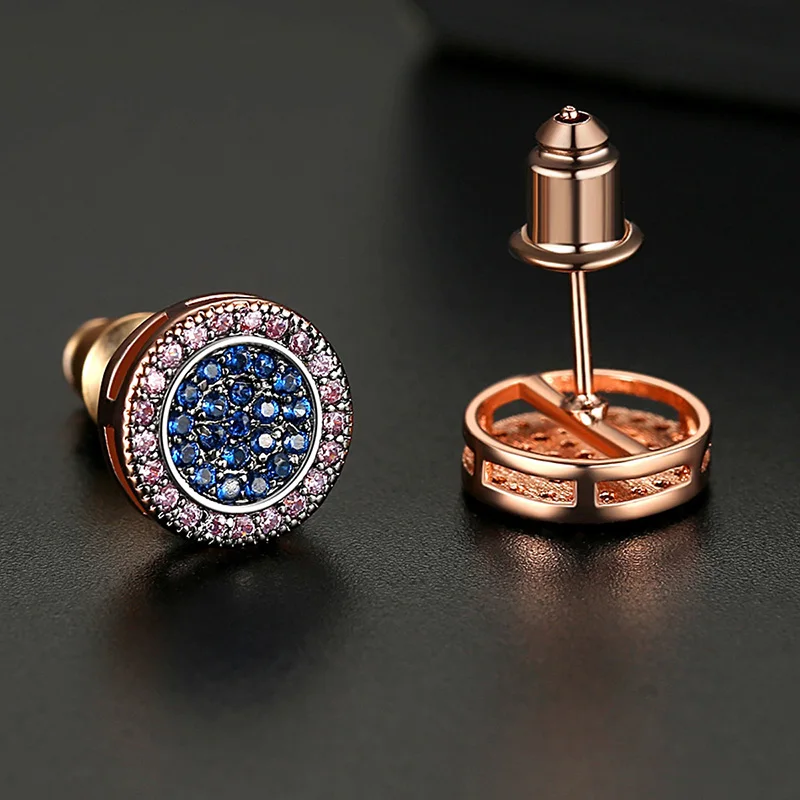 Blue Pink AAA Cubic Zirconia Paved Bling Iced Out Round Stud Earrings for Women Men Hip Hop Rapper Jewelry Gifts
Blue Pink AAA Cubic Zirconia Paved Bling Iced Out Round Stud Earrings for Women Men Hip Hop Rapper Jewelry Gifts