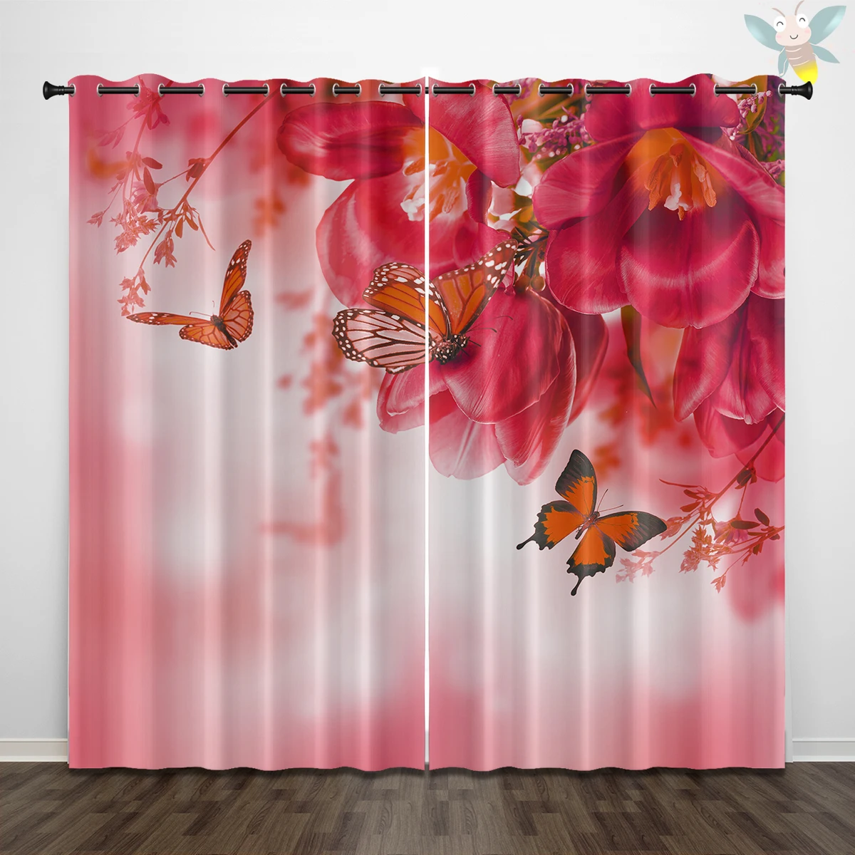 Red Tulip Butterfly Blackout Curtains - Thermal Insulated Grommet Window Drapes for Bedroom & Living Room Decor Home Atmosphere
Red Tulip Butterfly Blackout Curtains - Thermal Insulated Grommet Window Drapes for Bedroom & Living Room Decor Home Atmosphere