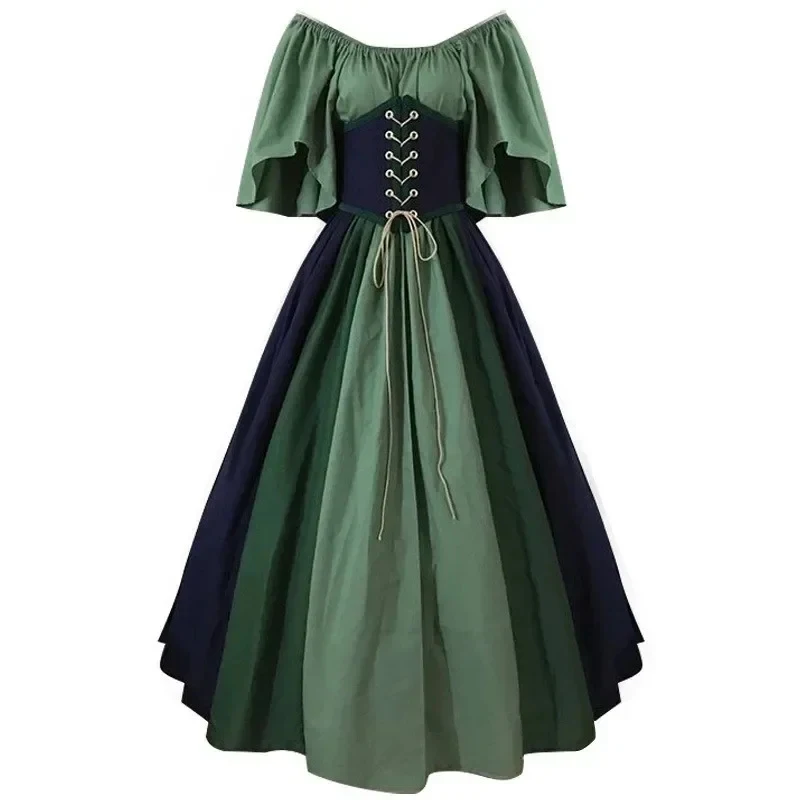KK56Medieval Vintage Color Collision Stitching Flying Sleeve Lace-up Waist Large Hem Skirt One-line Shoulder Dress.OJ6/
KK56Medieval Vintage Color Collision Stitching Flying Sleeve Lace-up Waist Large Hem Skirt One-line Shoulder Dress.OJ6/