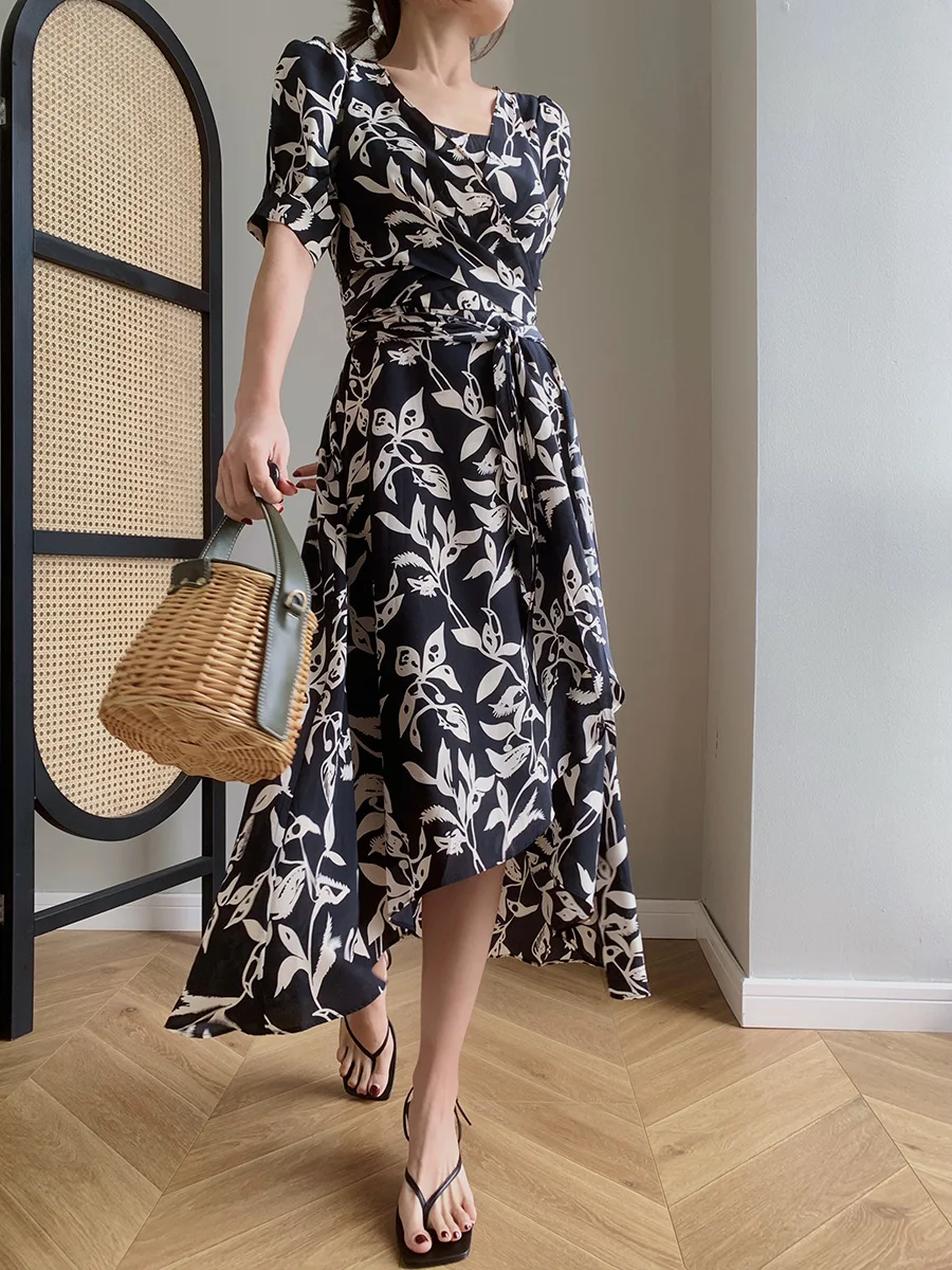 Duetto Silk Chiffon Bla Print High Waist Tea Break Dr Women's Summer Dr V-Ne Lantern Sve Midi Skirt Sle
Duetto Silk Chiffon Bla Print High Waist Tea Break Dr Women's Summer Dr V-Ne Lantern Sve Midi Skirt Sle