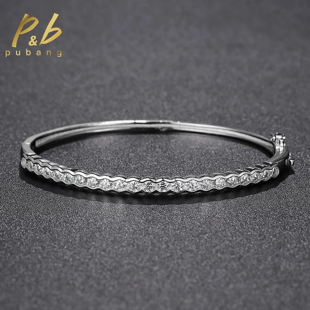 PuBang Trendy Jewelry 925 Sterling Silver All Moissanite Diamond Wedding Bangle Bracelet for Women Engagement Gift Free Shipping
PuBang Trendy Jewelry 925 Sterling Silver All Moissanite Diamond Wedding Bangle Bracelet for Women Engagement Gift Free Shipping