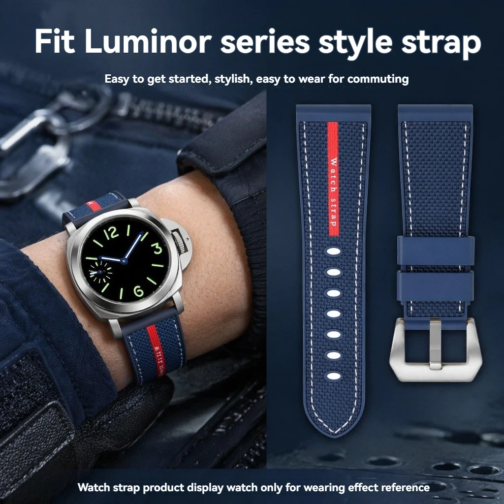 24mm 26mm Camo Nylon Rubber Watch Strap for Panerai Submersible Luminor, Waterproof Military Style Replacement Band for Men
24mm 26mm Camo Nylon Rubber Watch Strap for Panerai Submersible Luminor, Waterproof Military Style Replacement Band for Men
