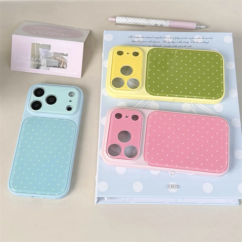 Fashion iPhone case Polka Dot Print Flip Mirror Phone Case For IPhone 17 16 15 Pro Max Shockproof Protective Cover Sweet Style
Fashion iPhone case Polka Dot Print Flip Mirror Phone Case For IPhone 17 16 15 Pro Max Shockproof Protective Cover Sweet Style