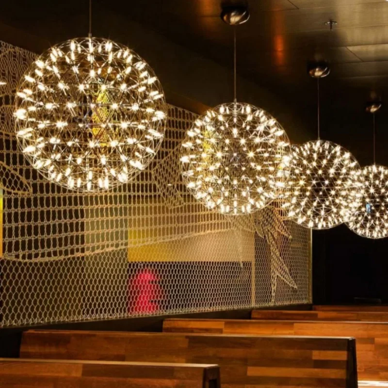 Modern Brief Loft Spark Ball LED Pendant Light Stainless Steel Firework Dandelion Chandeliers Lighting Bar Bedroom Living Room
Modern Brief Loft Spark Ball LED Pendant Light Stainless Steel Firework Dandelion Chandeliers Lighting Bar Bedroom Living Room