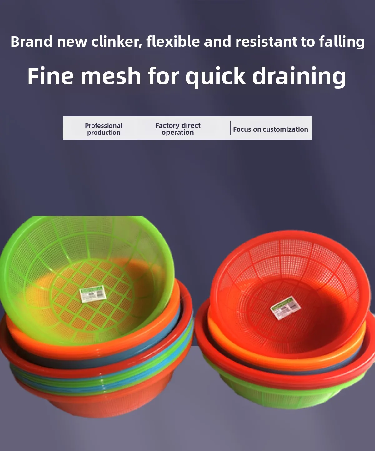 Round Fine-Mesh Rice Washing Sieve, Fruit & Vegetable Basket, Storage Bin, Kitchen Food Prep Drain Basket - Set of 2
Round Fine-Mesh Rice Washing Sieve, Fruit & Vegetable Basket, Storage Bin, Kitchen Food Prep Drain Basket - Set of 2