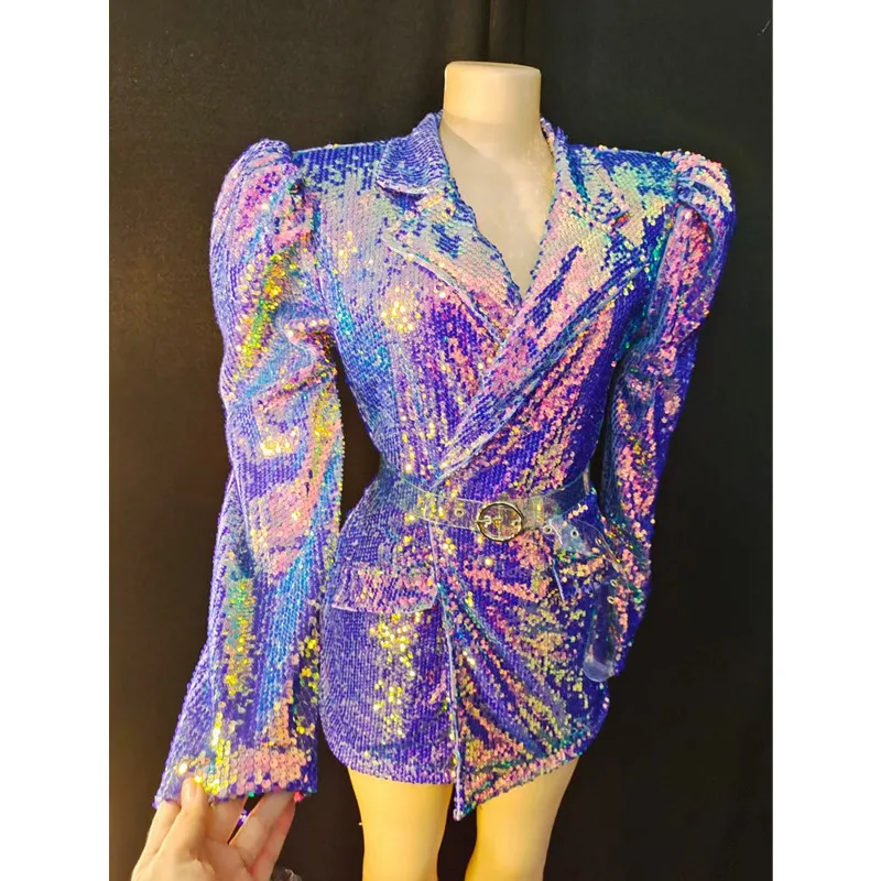 Women Singer Stage Performance Shiny Sequins Blazer Purple Coat Nightclub Party Birthday Celebrity Show Dance Costume
Women Singer Stage Performance Shiny Sequins Blazer Purple Coat Nightclub Party Birthday Celebrity Show Dance Costume