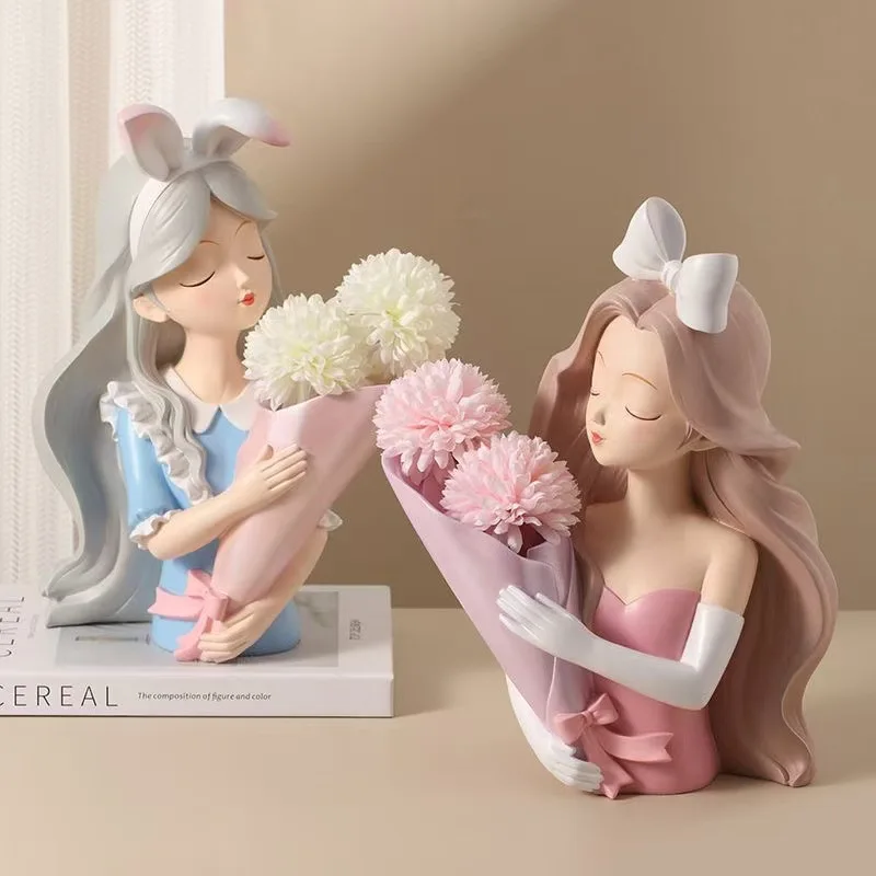 33cm Modern Decorative Artificial Flower Vase Girl Sculptures Interior Home Resin Ornaments Household Desktop Vase Vinly Toys
33cm Modern Decorative Artificial Flower Vase Girl Sculptures Interior Home Resin Ornaments Household Desktop Vase Vinly Toys
