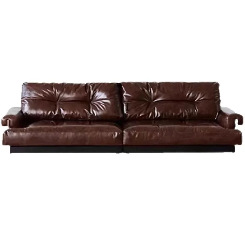 Итальянский ретро масляный воск кожаный диван из воловьей кожи для дома, гостиной, прямой ряд кожаный художественный диван
Итальянский ретро масляный воск кожаный диван из воловьей кожи для дома, гостиной, прямой ряд кожаный художественный диван