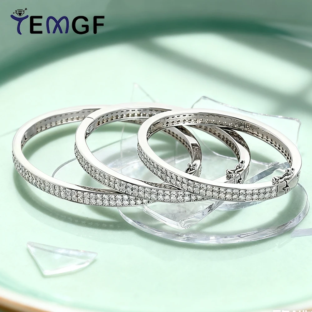 Браслет из стерлингового серебра TEMGF S925, двухрядный, 3 мм, инкрустация муассанитом для женщин и мужчин, сверкающие ювелирные изделия, модные подарки для пар, любовь
Браслет из стерлингового серебра TEMGF S925, двухрядный, 3 мм, инкрустация муассанитом для женщин и мужчин, сверкающие ювелирные изделия, модные подарки для пар, любовь