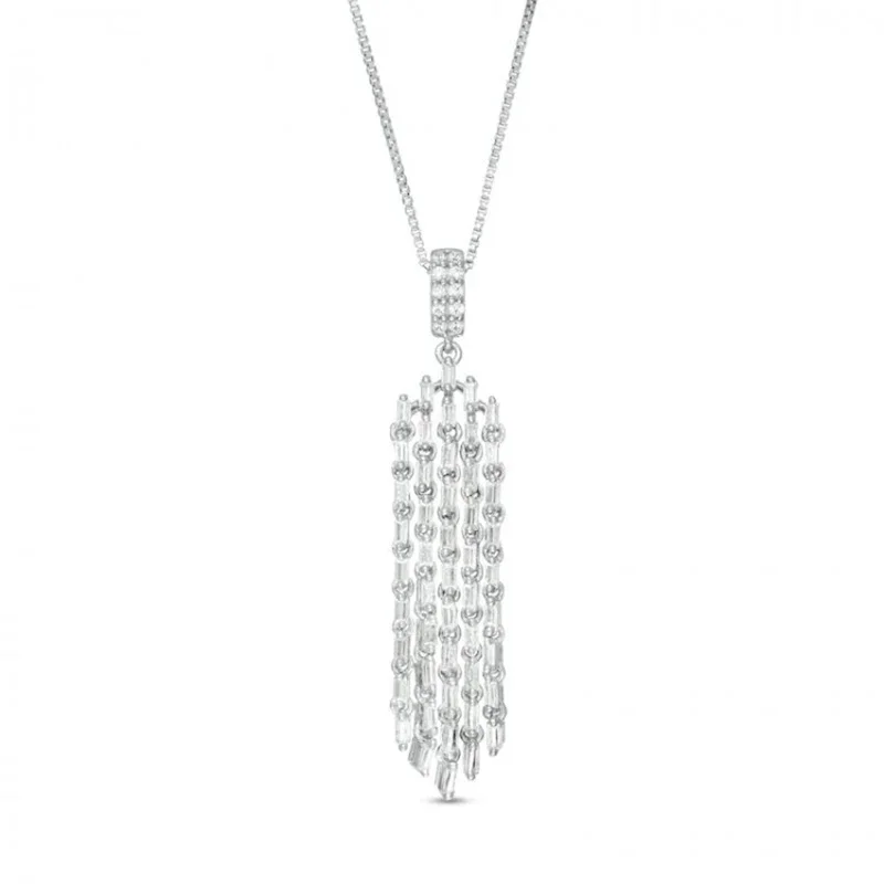 HESHI Cubic Zirconia Diamond Tassel Dangle Pendant in White Necklace for Women Luxury Fashion Party
HESHI Cubic Zirconia Diamond Tassel Dangle Pendant in White Necklace for Women Luxury Fashion Party