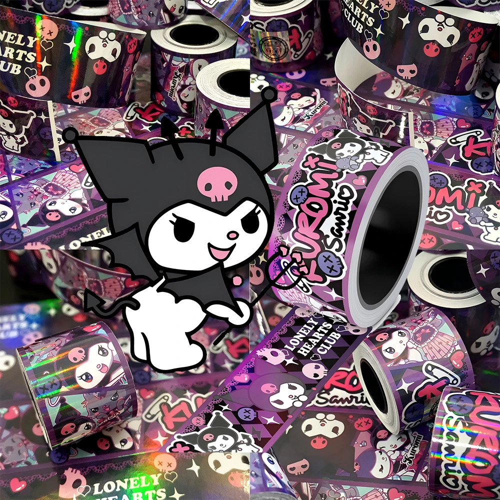 5Meters/Roll Cute Sanrio Kuromi Anime Laser Tape Stickers Kawaii Girl Kid Decoration Decals Children Reward Sticker Gift Toy
5Meters/Roll Cute Sanrio Kuromi Anime Laser Tape Stickers Kawaii Girl Kid Decoration Decals Children Reward Sticker Gift Toy
