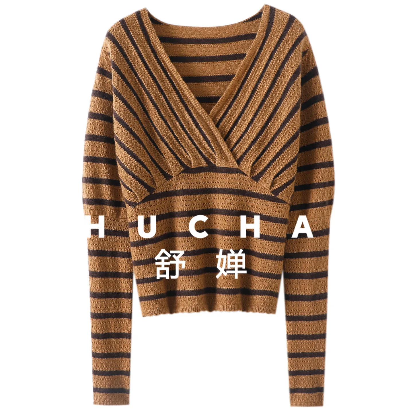 Sexy Pullover New Striped 100% Pure Cashmere Sweater Women's V-neck Pure Cashmere Sweater Knitted Sweater
Sexy Pullover New Striped 100% Pure Cashmere Sweater Women's V-neck Pure Cashmere Sweater Knitted Sweater