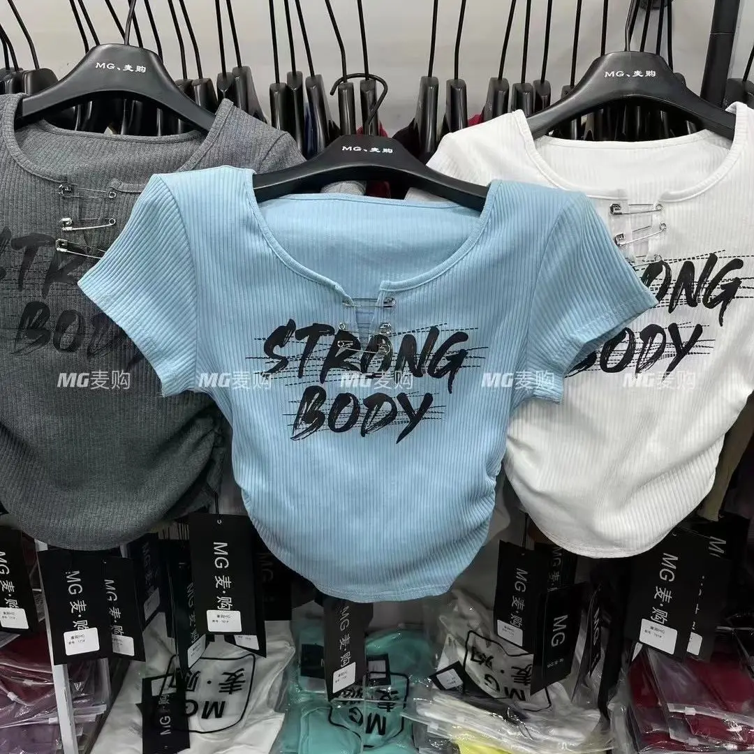 Wholesale Hot Sweet O Neck Crop Tops Slim Fit T Shirt Women 2024 New Summer Tee Shirts Short Sleeve Letter Print Y2K Short Top
Wholesale Hot Sweet O Neck Crop Tops Slim Fit T Shirt Women 2024 New Summer Tee Shirts Short Sleeve Letter Print Y2K Short Top