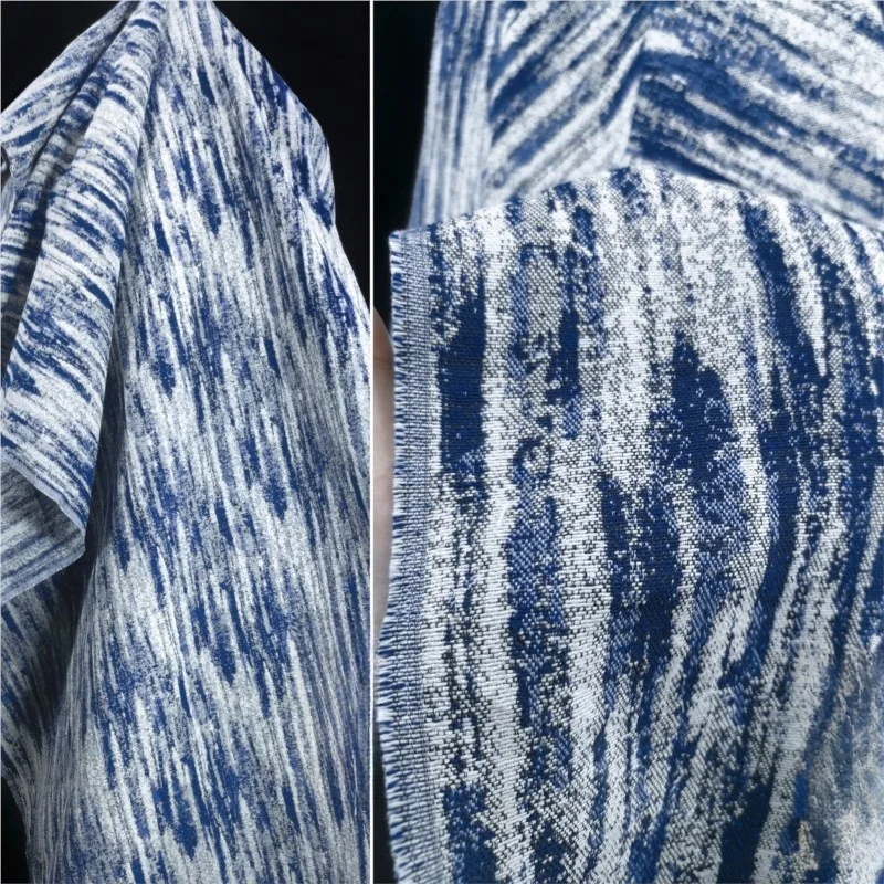 Deep blue meteor tattered gradient jacquard fabric clothing coat skirt bag designer
Deep blue meteor tattered gradient jacquard fabric clothing coat skirt bag designer