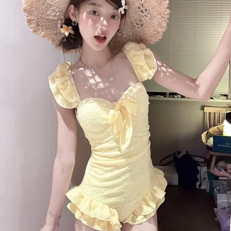 Trendy Sweet Soft Swimwear, Women's Sexy Underwire Push Up One Piece, Tummy Control Slim Fit Flattering Hot Spring Vacation Suit
Trendy Sweet Soft Swimwear, Women's Sexy Underwire Push Up One Piece, Tummy Control Slim Fit Flattering Hot Spring Vacation Suit