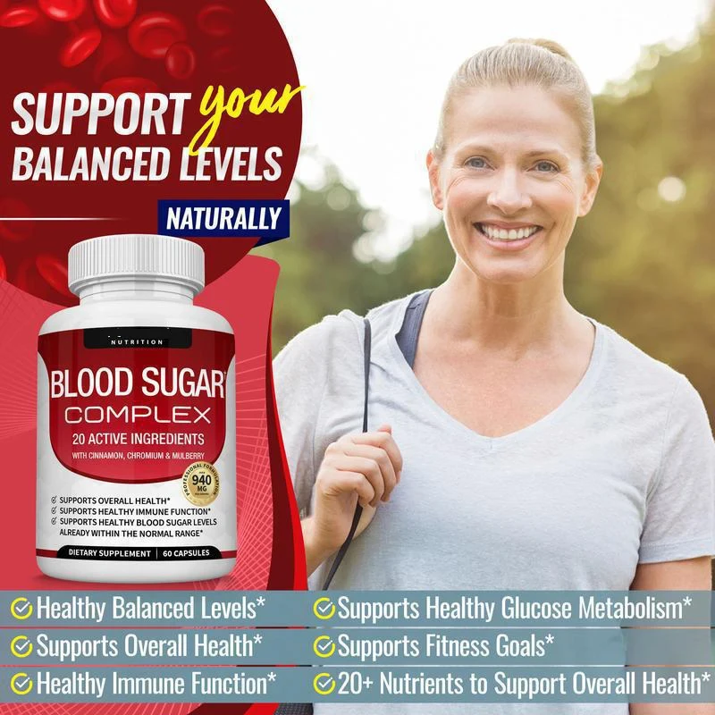 60 Capsules Blood Sugar Complex Softgels with Cinnamon, Bitter Melon Supports Healthy Blood Sugar Levels Glucose Metabolism
60 Capsules Blood Sugar Complex Softgels with Cinnamon, Bitter Melon Supports Healthy Blood Sugar Levels Glucose Metabolism